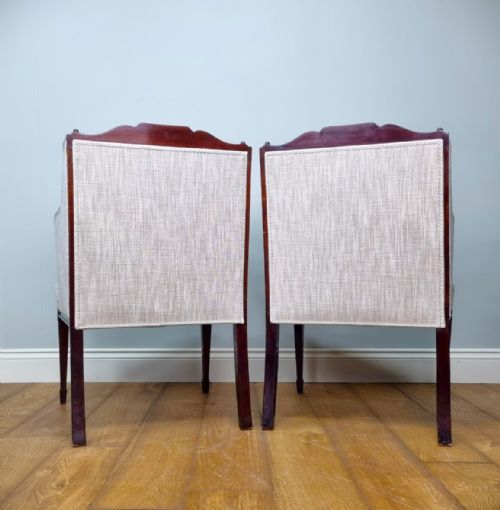 A FINE PAIR OF EDWARDIAN ARMCHAIRS - ADDITIONAL PHOTO 11