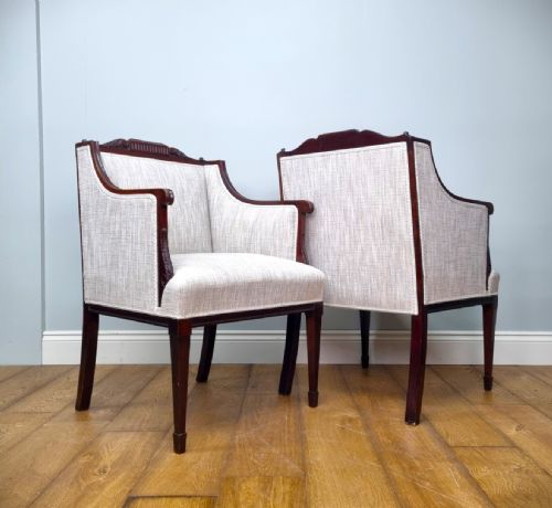 A FINE PAIR OF EDWARDIAN ARMCHAIRS - ADDITIONAL PHOTO 13
