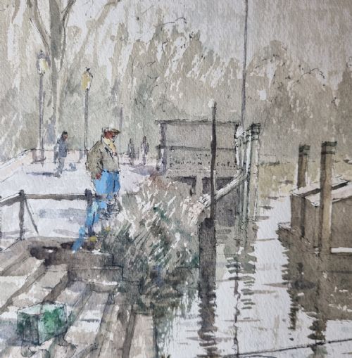 RICHMOND UPON THAMES 3 X CHARMING WATERCOLOURS BY ROLAND BATCHELOR RWS - ADDITIONAL PHOTO 3