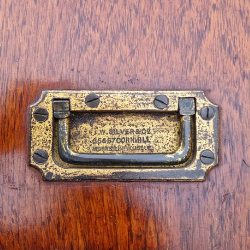 A FINE ANTIQUE CAMPAIGN CHEST OF DRAWERS BY S W SILVER CO - ADDITIONAL PHOTO 4