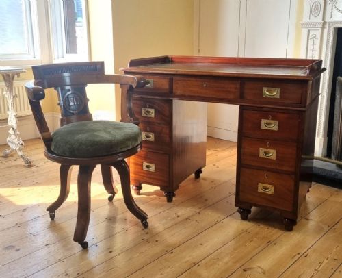 19TH CENTURY MAHOGANY CAMPAIGN DESK - ADDITIONAL PHOTO 11