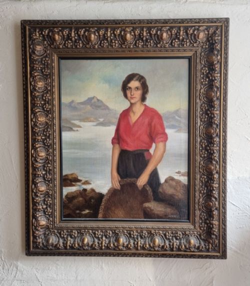 'FISHER GIRL' BY THE SPANISH PAINTER MANUEL AZPIROZ 1903 1953 - ADDITIONAL PHOTO 7