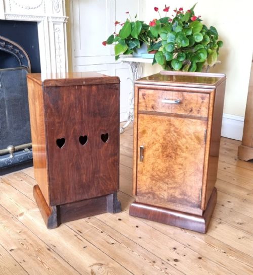 PAIR OF ART DECO BURR WALNUT BEDSIDE CABINETS - ADDITIONAL PHOTO 10