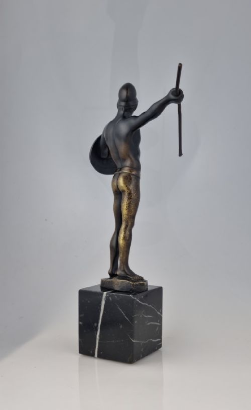 A 1920'S BRONZE GLADIATOR - ADDITIONAL PHOTO 4
