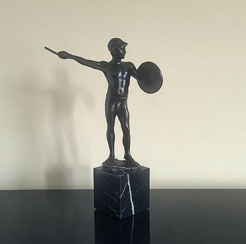 A 1920'S BRONZE GLADIATOR - ADDITIONAL PHOTO 1
