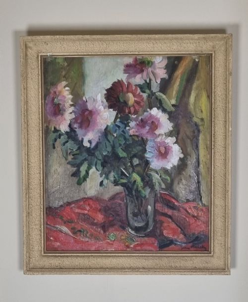 a vibrant still life in oils by the parisian artist jean dehelly - CATEGORY: ANTIQUE ART - DATED 1940