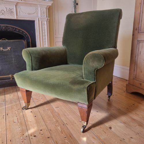 a handsome and oversized antique edwardian armchair - CATEGORY: ANTIQUE CHAIRS - DATED EDWARDIAN
