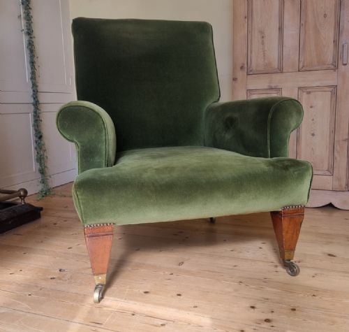 A HANDSOME AND OVERSIZED ANTIQUE EDWARDIAN ARMCHAIR - ADDITIONAL PHOTO 5