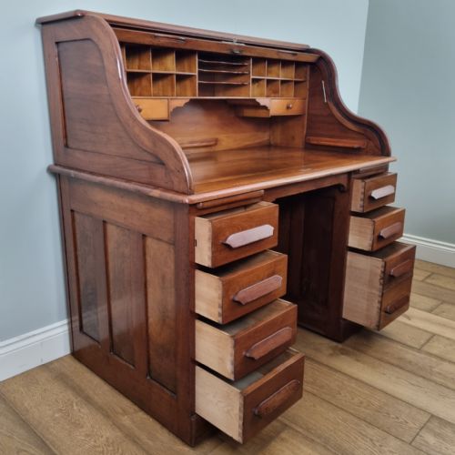 AN ANTIQUE WALNUT DESK BY THE BOSTON CHAIR COMPANY OF MASSACHUSETTS CIRCA 1885 - ADDITIONAL PHOTO 3