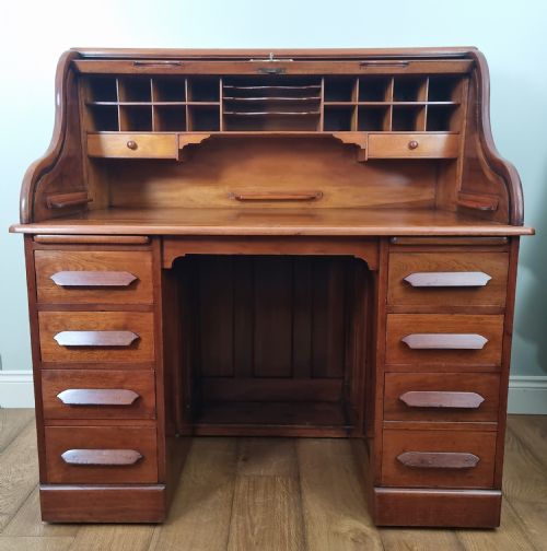 AN ANTIQUE WALNUT DESK BY THE BOSTON CHAIR COMPANY OF MASSACHUSETTS CIRCA 1885 - ADDITIONAL PHOTO 5