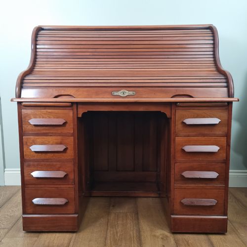 AN ANTIQUE WALNUT DESK BY THE BOSTON CHAIR COMPANY OF MASSACHUSETTS CIRCA 1885 - ADDITIONAL PHOTO 9