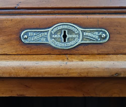 AN ANTIQUE WALNUT DESK BY THE BOSTON CHAIR COMPANY OF MASSACHUSETTS CIRCA 1885 - ADDITIONAL PHOTO 14