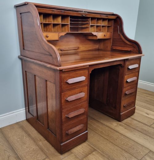 AN ANTIQUE WALNUT DESK BY THE BOSTON CHAIR COMPANY OF MASSACHUSETTS CIRCA 1885 - ADDITIONAL PHOTO 15