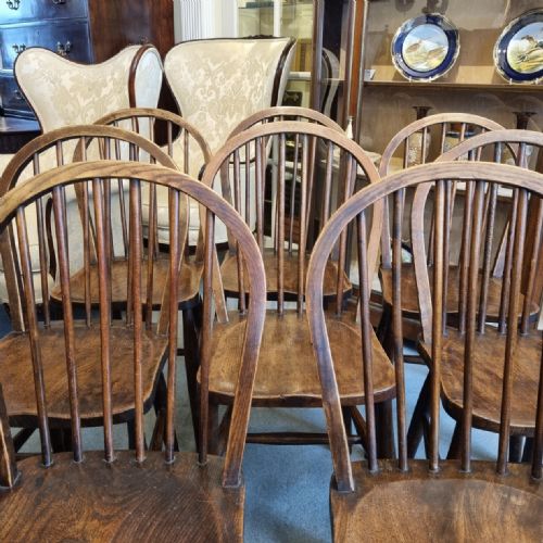 SET OF EIGHT ANTIQUE HOOPBACK WINDSOR STYLE CHAIRS - ADDITIONAL PHOTO 3