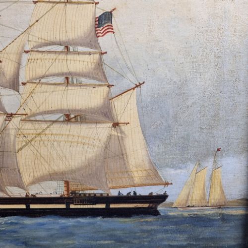 AN IMPRESSIVE 19TH CENTURY MARITIME PAINTING OF THE AMERICAN CLIPPER 'OCEAN EXPRESS' - ADDITIONAL PHOTO 1