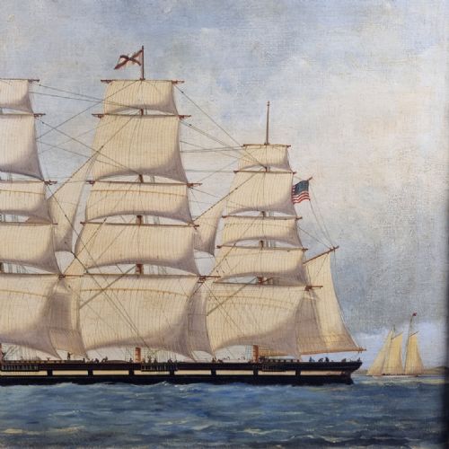 AN IMPRESSIVE 19TH CENTURY MARITIME PAINTING OF THE AMERICAN CLIPPER 'OCEAN EXPRESS' - ADDITIONAL PHOTO 2
