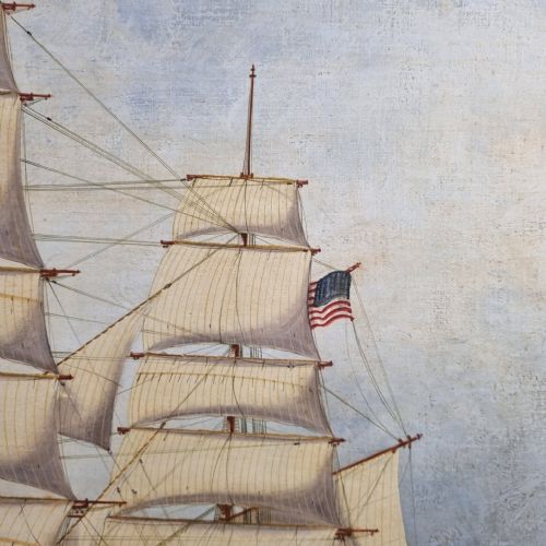 AN IMPRESSIVE 19TH CENTURY MARITIME PAINTING OF THE AMERICAN CLIPPER 'OCEAN EXPRESS' - ADDITIONAL PHOTO 5