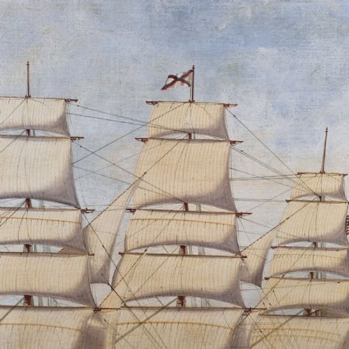 AN IMPRESSIVE 19TH CENTURY MARITIME PAINTING OF THE AMERICAN CLIPPER 'OCEAN EXPRESS' - ADDITIONAL PHOTO 6