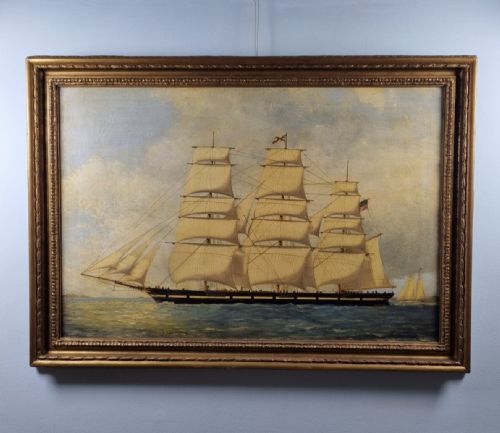 AN IMPRESSIVE 19TH CENTURY MARITIME PAINTING OF THE AMERICAN CLIPPER 'OCEAN EXPRESS' - ADDITIONAL PHOTO 9