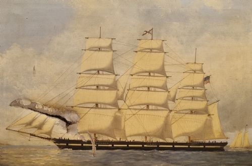 AN IMPRESSIVE 19TH CENTURY MARITIME PAINTING OF THE AMERICAN CLIPPER 'OCEAN EXPRESS' - ADDITIONAL PHOTO 10