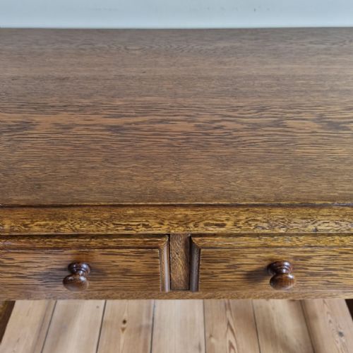 A 1920S OAK TWODRAWER SIDE TABLE IN THE MANNER OF THE COTSWOLD SCHOOL - ADDITIONAL PHOTO 12