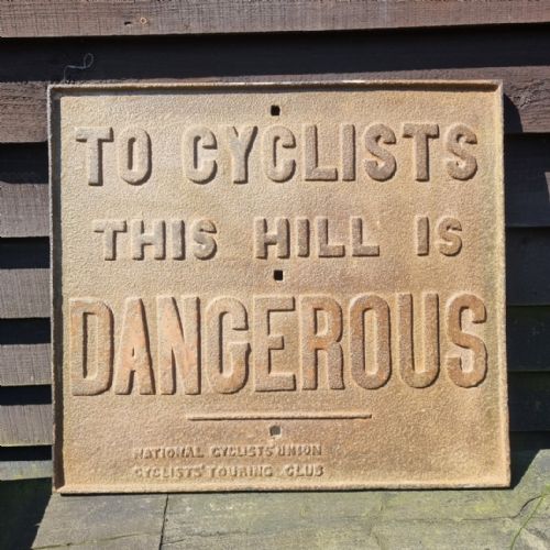 A RARE NATIONAL CYCLISTS UNION CYCLISTS TOURING CLUB CAST IRON WARNING SIGN PRE 1893 - ADDITIONAL PHOTO 1