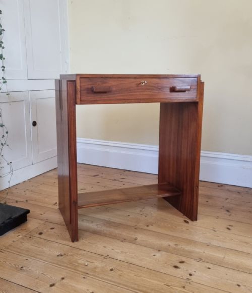 ANTIQUE ENGLISH ART DECO WALNUT SIDE TABLE WRITING TABLE DRESSING TABLE - ADDITIONAL PHOTO 1