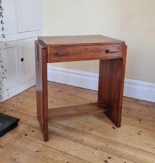 ANTIQUE ENGLISH ART DECO WALNUT SIDE TABLE WRITING TABLE DRESSING TABLE - ADDITIONAL PHOTO 3