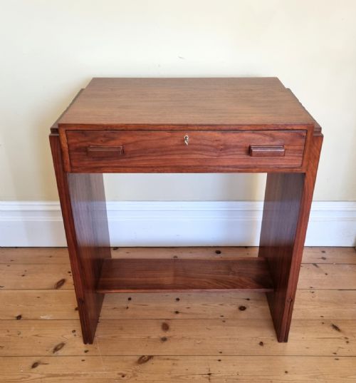 ANTIQUE ENGLISH ART DECO WALNUT SIDE TABLE WRITING TABLE DRESSING TABLE - ADDITIONAL PHOTO 6