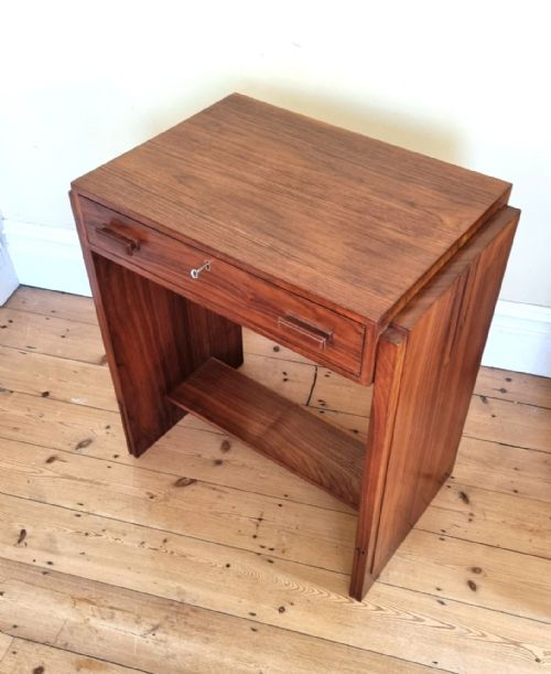 ANTIQUE ENGLISH ART DECO WALNUT SIDE TABLE WRITING TABLE DRESSING TABLE - ADDITIONAL PHOTO 10
