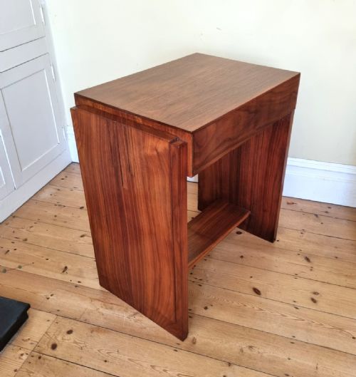 ANTIQUE ENGLISH ART DECO WALNUT SIDE TABLE WRITING TABLE DRESSING TABLE - ADDITIONAL PHOTO 11