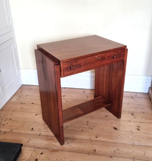 ANTIQUE ENGLISH ART DECO WALNUT SIDE TABLE WRITING TABLE DRESSING TABLE - ADDITIONAL PHOTO 12
