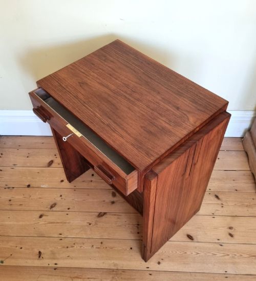 ANTIQUE ENGLISH ART DECO WALNUT SIDE TABLE WRITING TABLE DRESSING TABLE - ADDITIONAL PHOTO 13