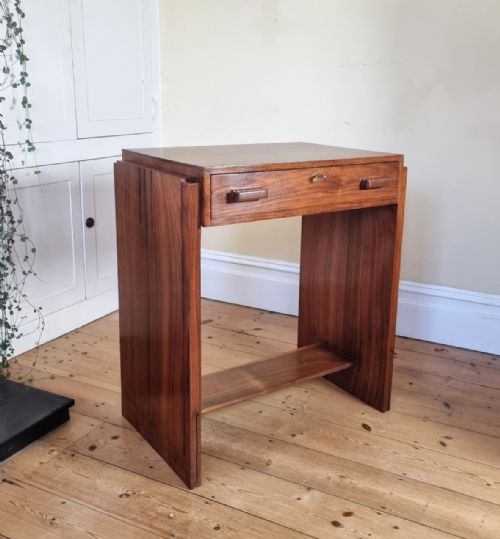 ANTIQUE ENGLISH ART DECO WALNUT SIDE TABLE WRITING TABLE DRESSING TABLE - ADDITIONAL PHOTO 15