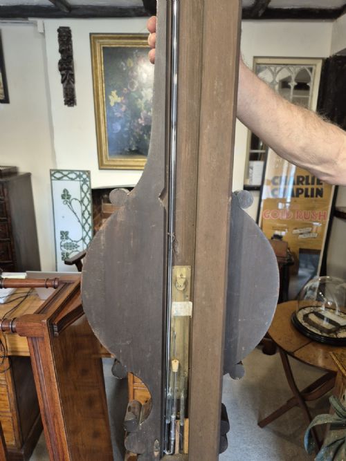 ANTIQUE WHEEL OR BANJO BAROMETER ROSEWOOD INLAID WITH MOTHER OF PEARL - ADDITIONAL PHOTO 12