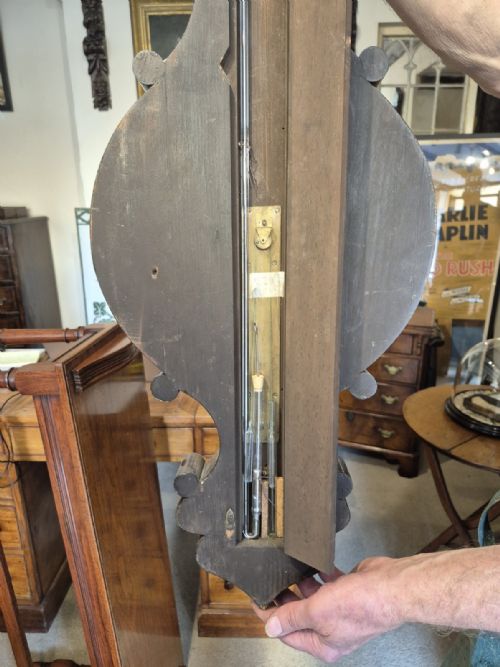 ANTIQUE WHEEL OR BANJO BAROMETER ROSEWOOD INLAID WITH MOTHER OF PEARL - ADDITIONAL PHOTO 13