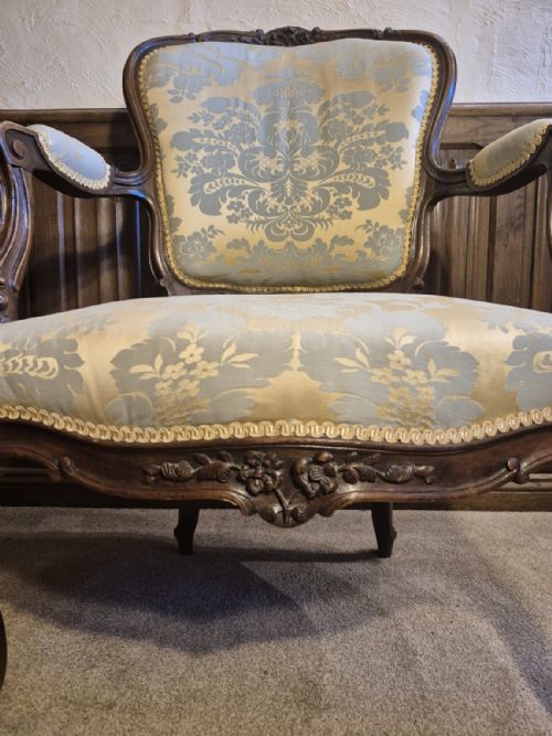 ANTIQUE FRENCH WALNUT ARMCHAIR - ADDITIONAL PHOTO 2