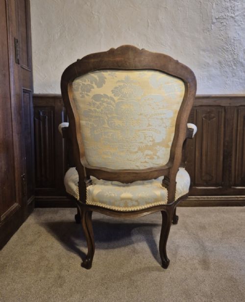 ANTIQUE FRENCH WALNUT ARMCHAIR - ADDITIONAL PHOTO 8