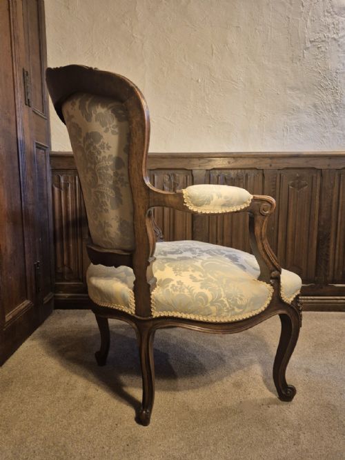 ANTIQUE FRENCH WALNUT ARMCHAIR - ADDITIONAL PHOTO 9