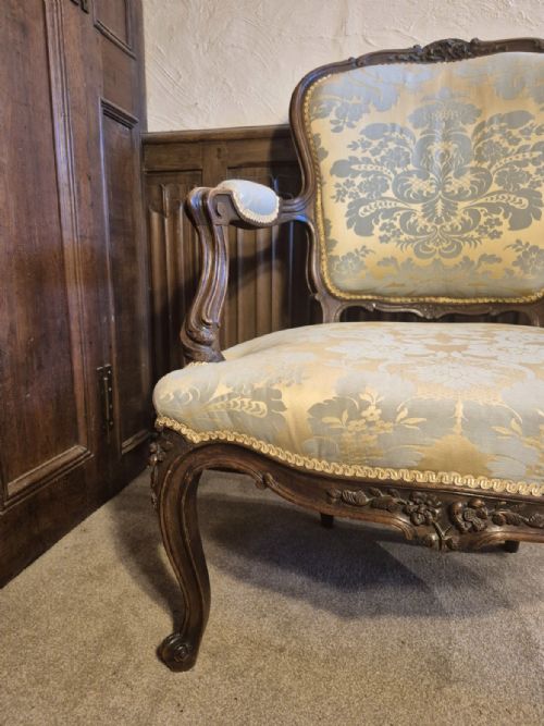 ANTIQUE FRENCH WALNUT ARMCHAIR - ADDITIONAL PHOTO 14