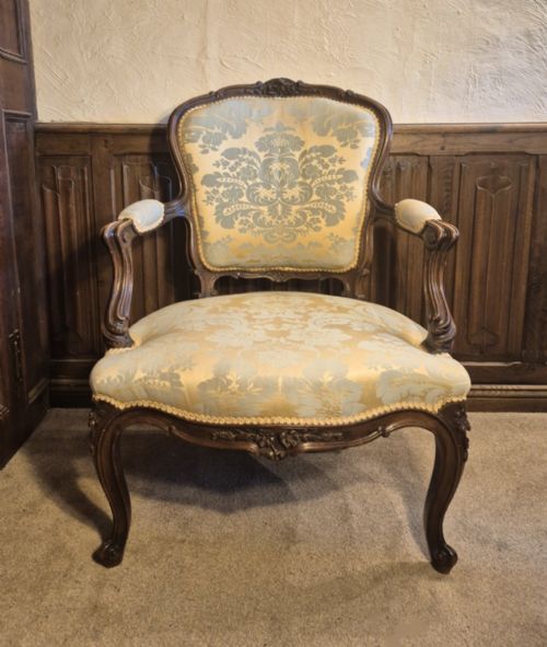 ANTIQUE FRENCH WALNUT ARMCHAIR - ADDITIONAL PHOTO 18