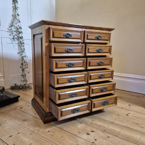 LATE 19TH CENTURY COLLECTORS CHEST IN WALNUT SATIN BIRCH - ADDITIONAL PHOTO 5