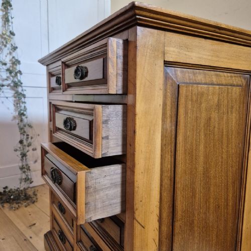LATE 19TH CENTURY COLLECTORS CHEST IN WALNUT SATIN BIRCH - ADDITIONAL PHOTO 7
