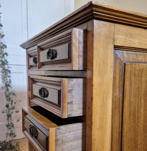LATE 19TH CENTURY COLLECTORS CHEST IN WALNUT SATIN BIRCH - ADDITIONAL PHOTO 9