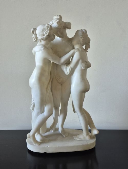 'the three graces' a 19th century carved marble study - CATEGORY: ANTIQUE SCULPTURES - DATED 1870