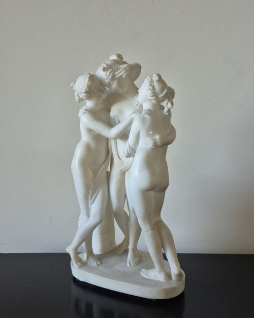 'THE THREE GRACES' A 19TH CENTURY CARVED MARBLE STUDY - ADDITIONAL PHOTO 1