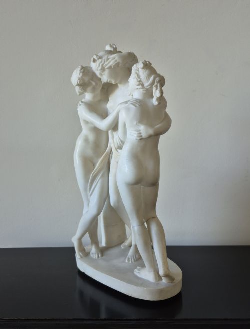 'THE THREE GRACES' A 19TH CENTURY CARVED MARBLE STUDY - ADDITIONAL PHOTO 2