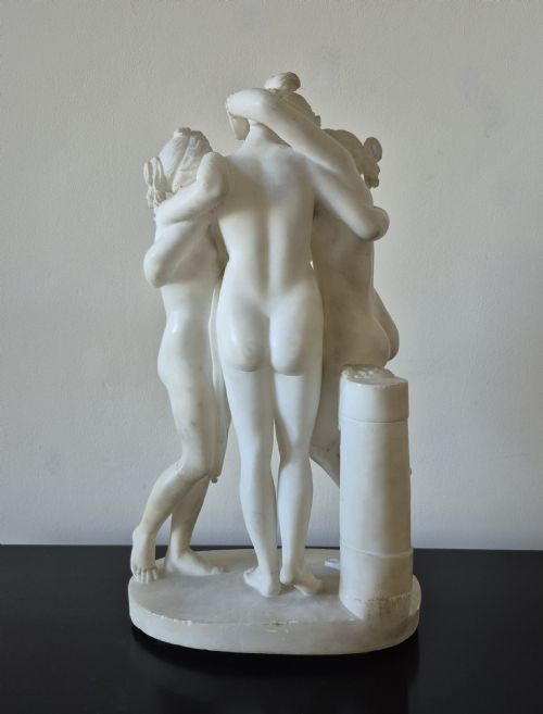 'THE THREE GRACES' A 19TH CENTURY CARVED MARBLE STUDY - ADDITIONAL PHOTO 5