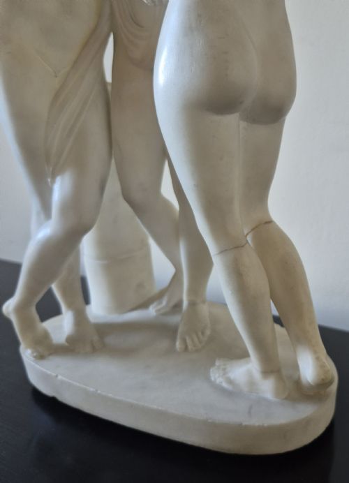 'THE THREE GRACES' A 19TH CENTURY CARVED MARBLE STUDY - ADDITIONAL PHOTO 8