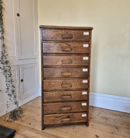 1930S OAK FLIGHT OF DRAWERS - ADDITIONAL PHOTO 10